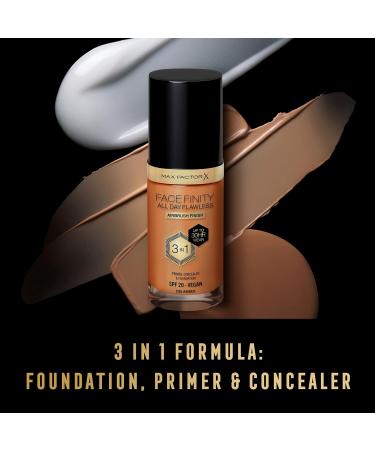 Max Factor Facefinity 3-in-1 All Day Flawless Liquid Foundation SPF 20 - 90 Amber 30ml (Pack of 1) - Buy Online on SooperMarket.com