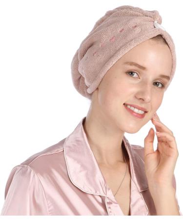 Folora Microfiber Hair Drying Towel - Quick Dry Button Design 2 Pack for Bath & Shower - Perfect for All Hair Types - Buy Online on SooperMarket.com