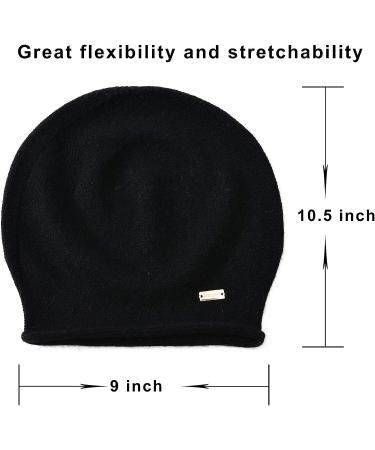 Jaxmonoy Cashmere Slouchy Knit Beanie Hat for Women - Winter Soft Warm Black Skull Cap - Buy Online on SooperMarket.com