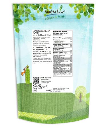 Nutritional Yeast Flakes 2.5 lbs - Large Fortified Vegan Flakes for Baking & Vegan Cheese - Protein & Vitamin Rich Bulk Unsweetened Yeast - Buy Online on SooperMarket.com
