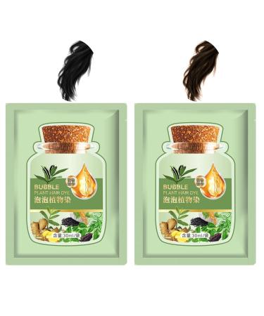 10 PCS Natural Coffee Hair Dye - Long-lasting Plant Extract Bubble Shampoo for Gray Hair | Home Salon Use - Buy Online on SooperMarket.com