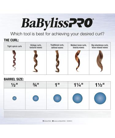 BaBylissPRO Tourmaline and Ceramic Curling Iron 3/4" (19mm) - Buy Online on SooperMarket.com