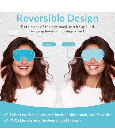MIVORA Cooling Gel Mask for Puffy Eyes - Hot Cold Therapy for Migraine, Dark Circles, Sinus Pain - Reusable and Soothing - Light Blue - Buy Online on SooperMarket.com