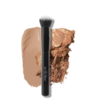 LAURA GELLER NEW YORK Foundation Makeup Brush with Wooden Handle in Midnight Black Works with Foundation Concealer Blush For Applying and Blending Liquid Cream or Powder Makeup 02 Foundation Brush