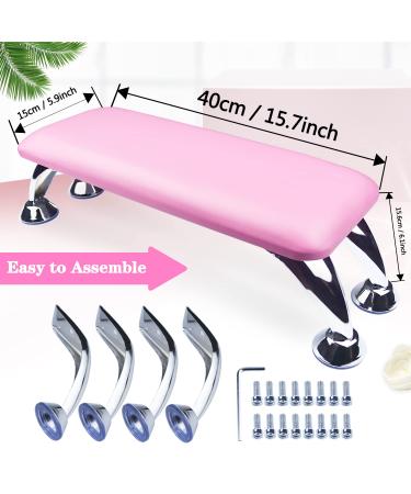 Microfiber Leather Nail Arm Rest Cushion - Hand Rest for Acrylic Nails and Toenails - Manicure Stand Pillow for Nail Art - Pink - Buy Online on SooperMarket.com