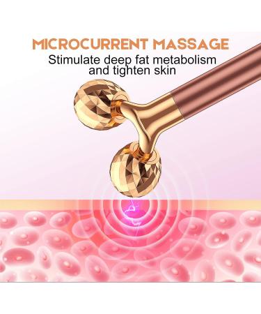 Beauty Bar 2-in-1 24k Golden Pulse Facial Massager | Electric Roller & T Shape Arm Eye Nose Head Massager | Skin Care Tool Kit - Buy Online on SooperMarket.com