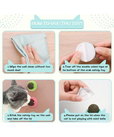 Xinstroe 4 Pack Catnip Balls Toys - Rotating Wall Catnip Balls for Engaging Cat Play | Shop Internationally - Buy Online on SooperMarket.com