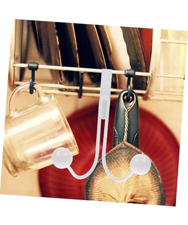 Hemoton 2pcs Double Hook Coat Hangers Towel Rack Clothes Hangers Hooks Door Hook Hanger Nail Hat Hook 14x9cm White - Buy Online on SooperMarket.com