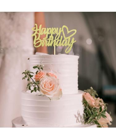 Sumerk Gold Glitter Happy Birthday Cake Topper 1PC Cake Toppers for Birthday Party Decorations Supplies - Buy Online on SooperMarket.com