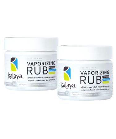KaLaya Breathe Easy Vaporizing Rub (Pack of 2)- Nasal Decongestant Cough Suppressant Relief from Cold Aches & Pains and Chest Rub 60 g (Pack of 2)