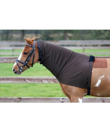 QHP Neckpiece Eczema elastic with throat strap and girth (XS) XS brown