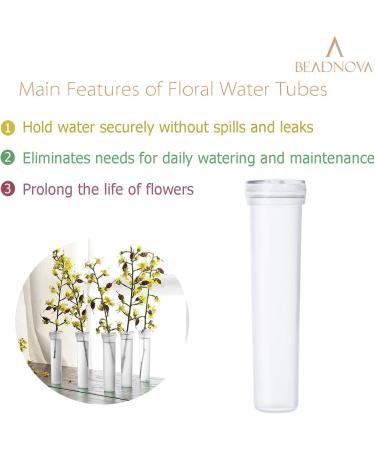 Beadnova 2.8 Flower Water Tubes - 60 Clear Plastic Floral Vials for Flower Arrangement and Decoration - Buy Online on SooperMarket.com