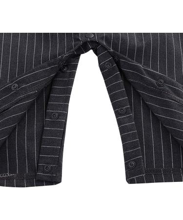 AmzBarley Baby Boys Gentlemans Outfit Suit | Long/Short Sleeve Dress Shirt Pants Vest Bowtie Tuxedo Rompers | Birthday Party Evening Wear | Black 103-b 3-6 Months - Buy Online on SooperMarket.com
