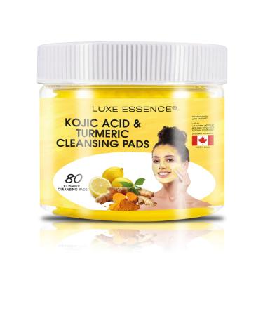 Kojic Acid & Turmeric Cleansing Pads | Hydrating & Moisturizing Cleansing Pads for Face | Kojic Acid & Turmeric Infused Exfoliating Pads | For Men & Women & All Skin Types | 50 Pads