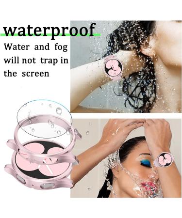 Samsung Galaxy Watch 5/4 40mm Screen Protector Case 6+6Pack - Bubble Free Tempered Glass Film + Waterproof Bumper - Black/Rose Gold/Pink/Silver/Leopard/Clear - Buy Online on SooperMarket.com