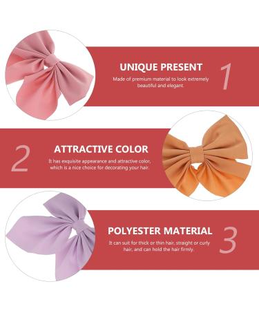 KALLORY 6 Pieces Big Satin Bow Hair Clip Ribbon Bowknot Barrettes Vintage Bow Alligator Clips for Girls - Buy Online on SooperMarket.com