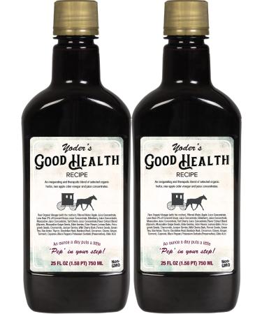 Yoder s Good Health Recipe Apple Cider Vinegar Liquid Complex 25 oz. Herbal Tonic with Elderberry Juice Organic Wildcrafted Herbs Raw Detoxifying Antioxidants 2 Pack