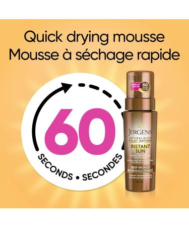 Jergens Natural Glow Instant Sun Sunless Tanning Mousse - Deep Bronze 180 mL Deep Bronze Mousse - Buy Online on SooperMarket.com