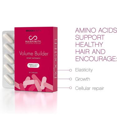 Hairfinity Volume Builder: Amino Acid Booster for Thinning & Damaged Hair - 30 Capsules - Buy Online on SooperMarket.com