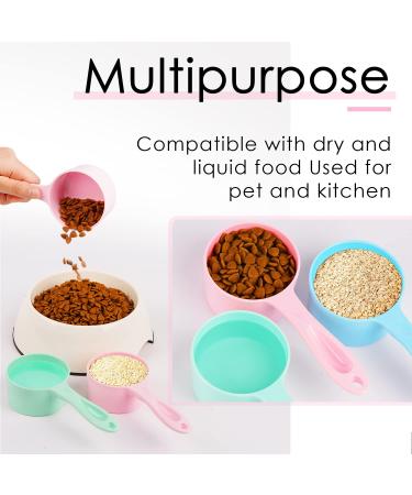 Food Grade Melamine Scoop Set - 1 Cup and 1/2 Cup Pink Scoops for Pet Food, Flour, Candy - Plastic Dry Measuring Cup for Canisters and Freezer - Buy Online on SooperMarket.com