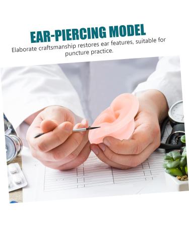 2 Pairs Healeved Silicone Ear Mold Piercing Earrings - Body Jewelry for Right Ear Simulation | Mannequin Silicone Body Parts - Buy Online on SooperMarket.com