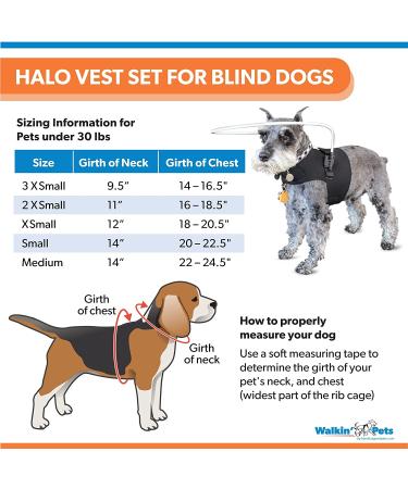 Walkin Halo Harness for Blind Dogs - Comfortable Harness for Pets Over 30lbs - Blind Dog Accessories - XX-Small - Buy Online on SooperMarket.com