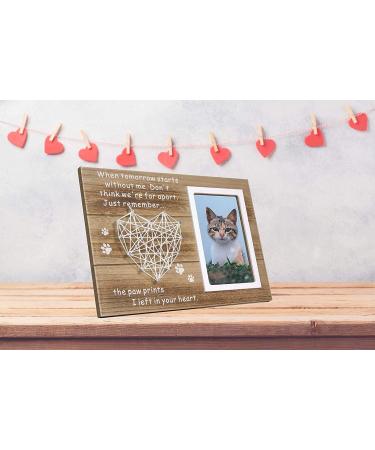 Vilight Dog and Cat Memorial Picture Frame - Paw Prints Sympathy Gift for Pet Loss - 4x6 Photo - Buy Online on SooperMarket.com