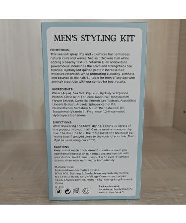 Sea Salt Spray for Men - Texturizing Hair Spray with Quinoa Protein | Instant Volume & Thickness | Sandalwood Scent - Buy Online on SooperMarket.com