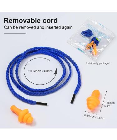 200 Pairs Ear Plugs Reusable Silicone Earplugs with Cord Sleeping Individually Wrapped Hearing Protection Noise Cancelling Earplugs for Work Construction Shooting Sports(Blue Orange) - Buy Online on SooperMarket.com