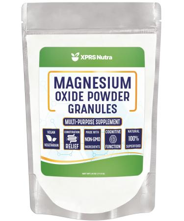 XPRS Nutra Magnesium Oxide Powder Powder - Premium Magnesium Supplement for Bone and Joint Support - Vegan Friendly Magnesium Oxide for Digestive Health (8 oz) 8 Ounce