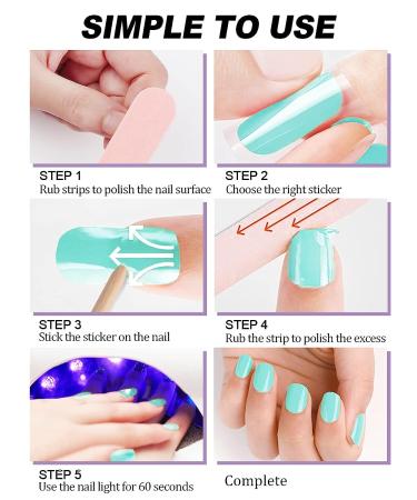 Kalolary 20PCS White Semi Cured Gel Nail Polish Strips - Waterproof Adhesive Full Wrap Stickers with Nail File - UV/LED Lamp Required - Buy Online on SooperMarket.com