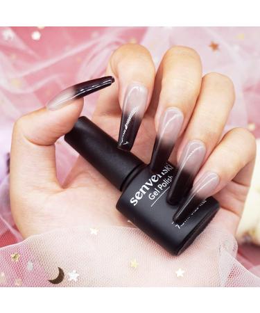 Senvenski Colour Changing Gel Nail Polish Gift Set - Red Black White Grey Brown Gold Glitter - Mood Chameleon UV LED Thermal Art Manicure Varnish (WB018) - Buy Online on SooperMarket.com