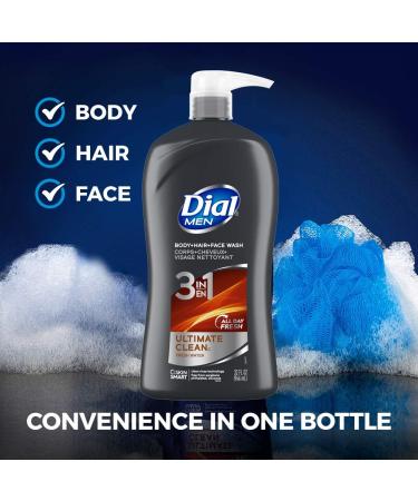 Dial Men 3in1 Ultimate Clean Body, Hair, and Face Wash - 32 fl oz - Buy Online on SooperMarket.com