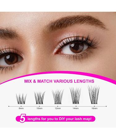 CAELYMINE Cluster Eyelash Extensions 144pcs - D Curl Soft Lash Extension Clusters for Beginners - Reusable 3D Cosplay Eyelash Cluster Extensions - Buy Online on SooperMarket.com