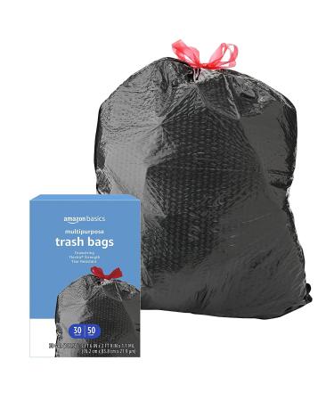 Amazon Basics Flextra 30 Gallon Drawstring Trash Bags - 50 Count - Buy Online on SooperMarket.com