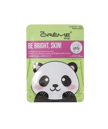 The Cr me Shop Be Bright Skin! Animated Kawaii Panda Face Mask - Hydrating & Luminous with Squalane & Rice Water - Softens Fine Lines - Tones Dark Spots - Skincare Essential (3 Pack)