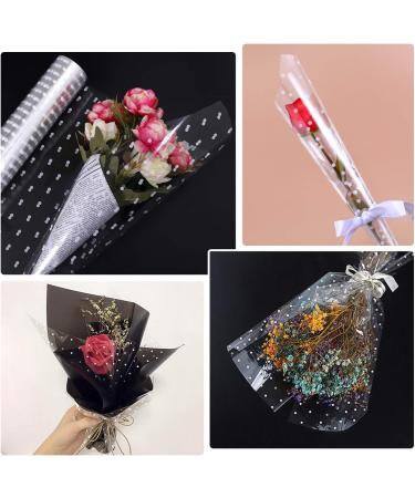STOBOK Cellophane Wrap Roll - 32 x 100' White Dot Florist Paper for Flowers | 3 Mil Thick Gift Wrapping Film - Buy Online on SooperMarket.com