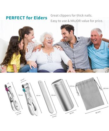 SZQHT Extra Wide Jaw Opening Nail Clippers for Thick Nails - Professional Ingrown Toenail & Fingernail Cutter - Manicure Pedicure Set for Men & Women - Buy Online on SooperMarket.com