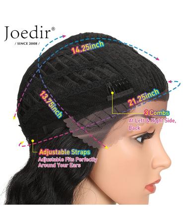 Joedir 30'' Long Wavy Synthetic Lace Front Wig with HD Transparent Lace - 130% Density (Black) - 30 Inch - Buy Online on SooperMarket.com