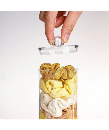 FABROK Clear Scrunchie Holder with Lid - Portable Hair Tie Organizer Stand for Teen Girls - Stylish Hair Accessories Display Stand - Buy Online on SooperMarket.com