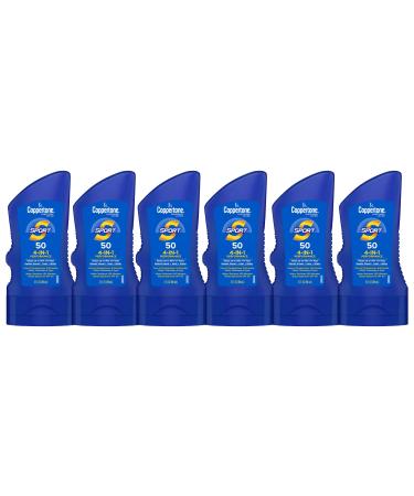 Coppertone SPORT Sunscreen Lotion SPF 50 Water Resistant Sunscreen Broad Spectrum SPF 50 Sunscreen Bulk Sunscreen Pack 3 Fl Oz Bottle Pack of 6