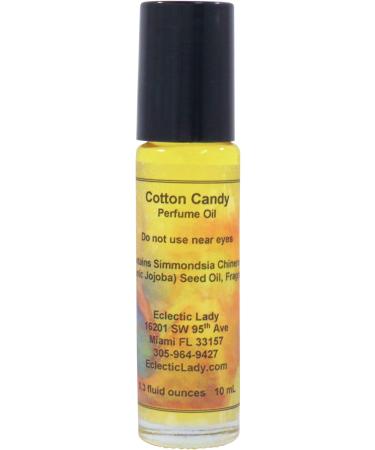 Cotton Candy Perfume Oil 0.3 Oz Portable Roll-On Fragrance with Long-Lasting Scent Delightful Essential Oils and Jojoba Oil For Daily Use 0.3 Fl Oz (Pack of 1)