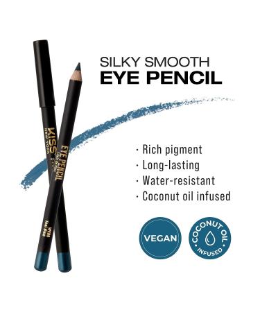kiss new york Professional Slim Eye Pencil | Creamy Soft Eyeliner in Teal Blue | Long-Lasting Water-Resistant Formula for Natural Eye Makeup - Buy Online on SooperMarket.com