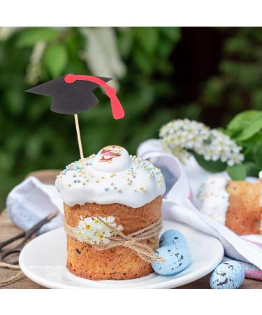 HOLIDYOYO 12pcs 2024 Graduation Season Cake Insert Graduation Cake Toppers Graduation Party Decorations Top Hat Party Supplies Grad Party Cupcake Topper Paper Cup Dessert Props Red - Buy Online on SooperMarket.com