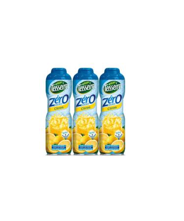 Teisseire Drinks Syrup Lemon 0% - 600ml - Syrup that tastes just like the fruit (pack of 3) Lemon 600 ml (pack of 3)