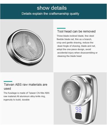 Rehomy Portable Electric Shaver for Men - Mini USB Rechargeable Waterproof Razor | Wet & Dry Use | Ideal Travel Gift for Dad & Husband - Buy Online on SooperMarket.com
