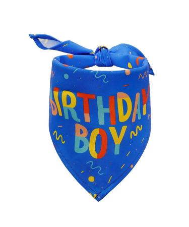 Dog Birthday Bandana Birthday Dog Bandana Boy Triangle Scarf Triangle Dog Scarfs Bandanas for Small Medium Dogs Pets Birthday Party Supplies (Blue)