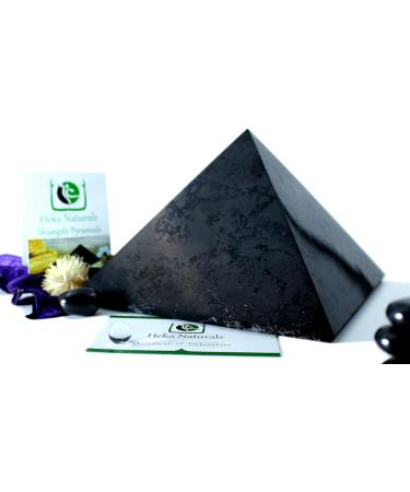 Heka Naturals 15cm Polished Shungite Pyramid | Black Stone Crystal for Home/Office Decor - Chakra Healing Meditation | 6 inch - Buy Online on SooperMarket.com