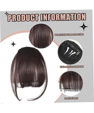 Clip In Bangs for Women 9.8" Natural Clip On Bangs Dark Brown Air Bangs Hair Clip with Temples & Invisible Breathable Net Curlable Cuttable Fake Bangs - Buy Online on SooperMarket.com