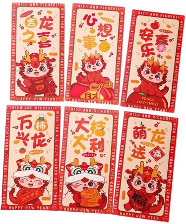 Generic 6X Red Envelopes for Chinese Lunar New Year Red Packets Best Wishes Gift from Hong Bao Lucky Money for Spring Festival Graduation Style C - Buy Online on SooperMarket.com